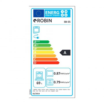 Robin SB-55 Φούρνος άνω Πάγκου 80lt χωρίς Εστίες Π59.4εκ. Inox